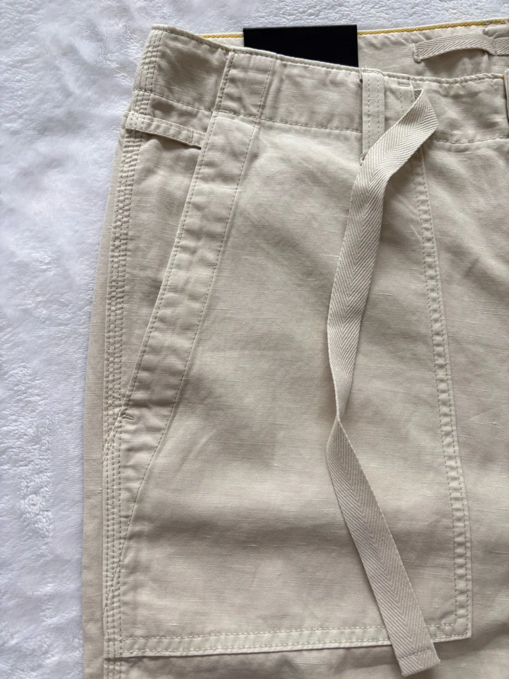 BANANA REPUBLIC Relaxed Fit Rolled Cuff Mid Rise Cotton Linen Pants--NWT--32L